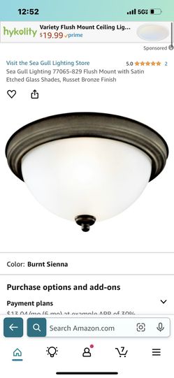 New In box Sea Full Lighting 77065-829 Bronze Finish Flush Mount Light Fixture 