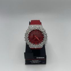 Red Casio Moissanite GShock Watch
