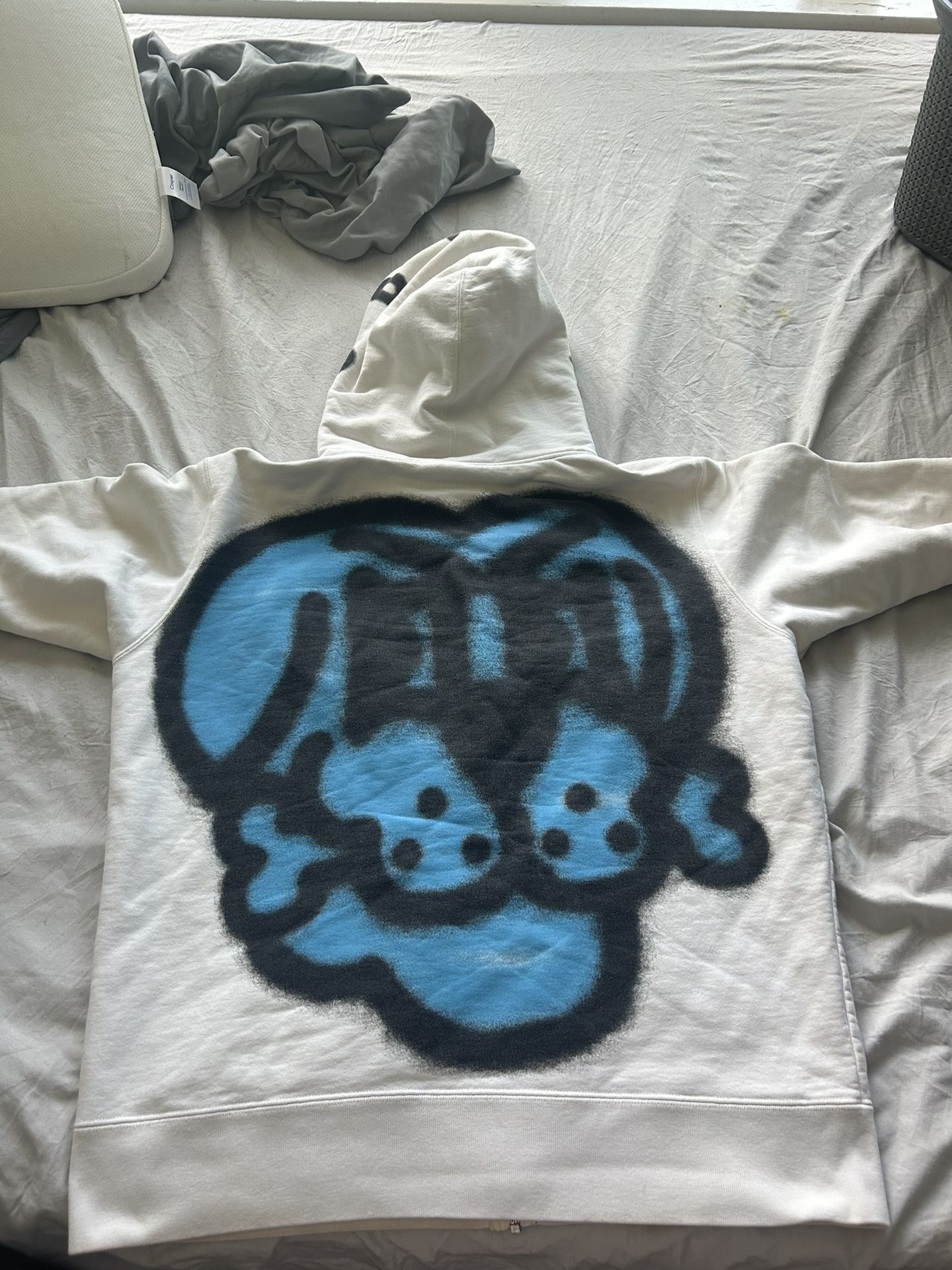 Supreme Bone Zippup Hoodie White FW18