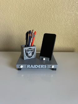 Raiders desk phone& pen organizer