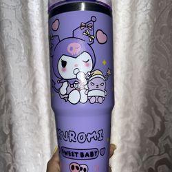 Purple Kuromi Tumbler With Straw
