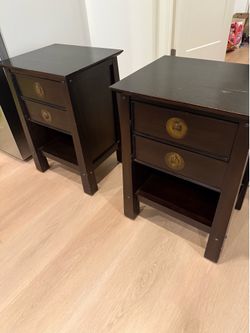 Walnut nightstand drawers