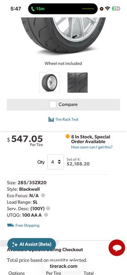Toyo Proxes R888R 285/35/20