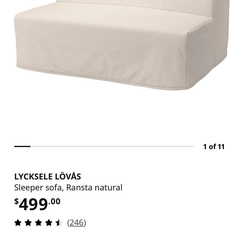 Ikea lycksele pull out sleeper couch