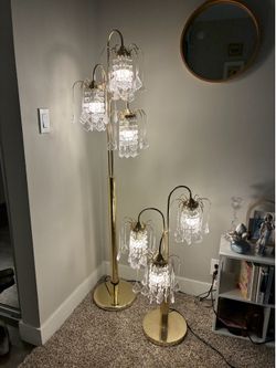 2 Vintage Gold Lamps