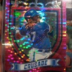2021 Panini Chronicles Vladimir Guerrero Jr Pink  Cracked Ice Crusade Prizm 