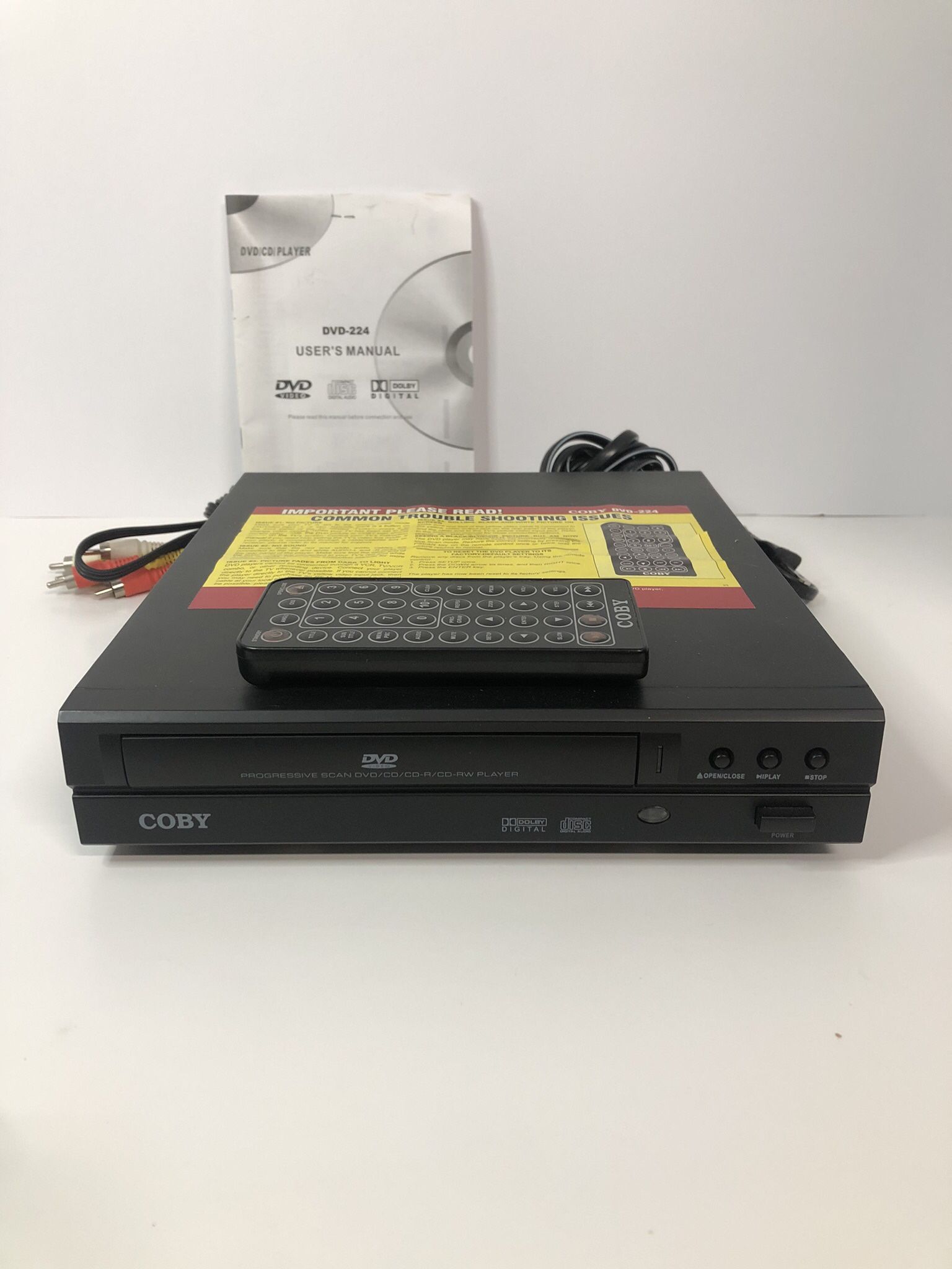 Coby DVD-224 Progressive Scan DVD Player w/ Remote TESTED