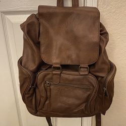 Brown Leather Backpack 