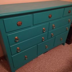 Long Solid Wood Dresser