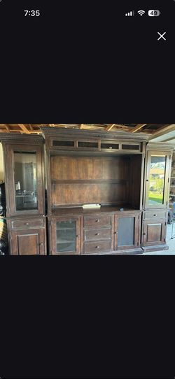 Large Wood Entertainment Center Wall Unit