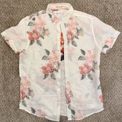 Denim & Flower Floral Button-Up (Sheer White)