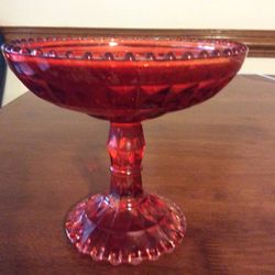 Vintage Ruby Red Candy Dish 