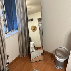 CB2 INFINITY STANDING BLACK FLOOR LENGTH MIRROR 16"X 69"