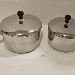 2 Vtg Farberware Stainless Steel Pots 