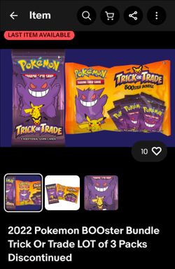 Discontinued Pokémon trick or trade cards, 2022. $6 per pack or 5 for $20