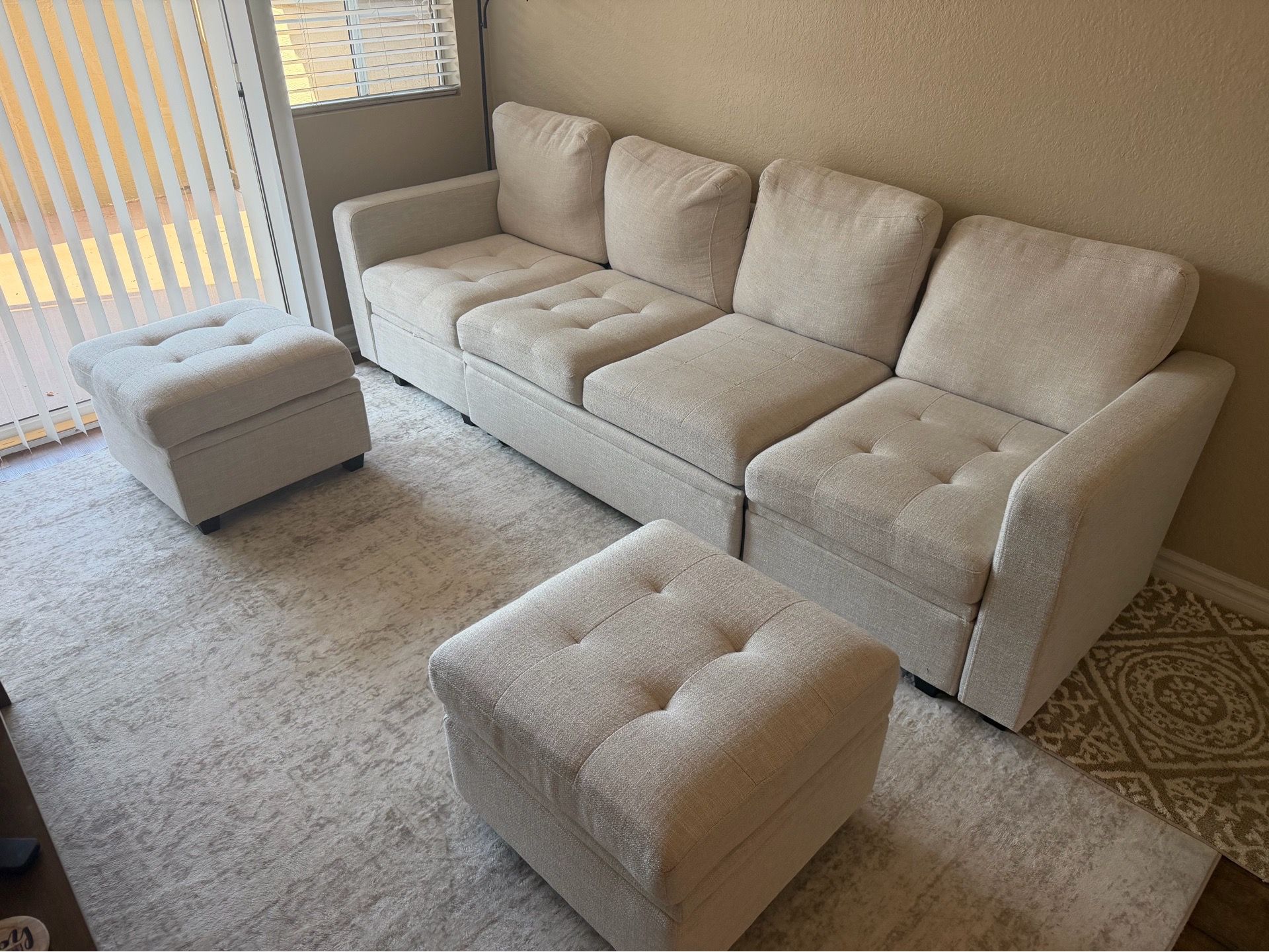 Modular Sectional Sleeper Sofa with Pull Out Bed