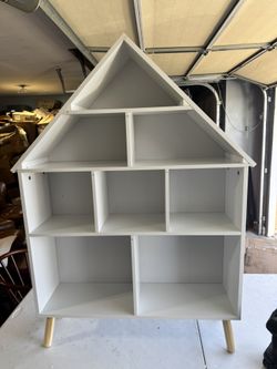 Wooden Dollhouse Bookshelf