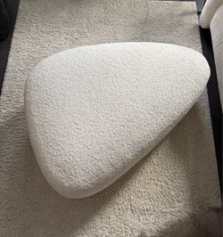Beige Boucle Ottoman