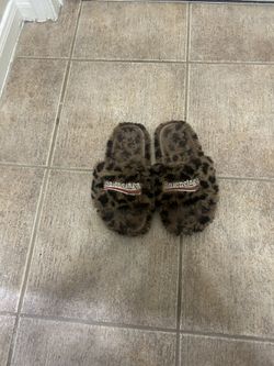 Balenciaga cheetah slides