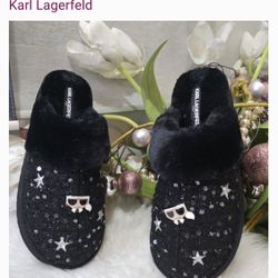Karl Lagerfeld Black Tweed Logo Shoes !!!! 