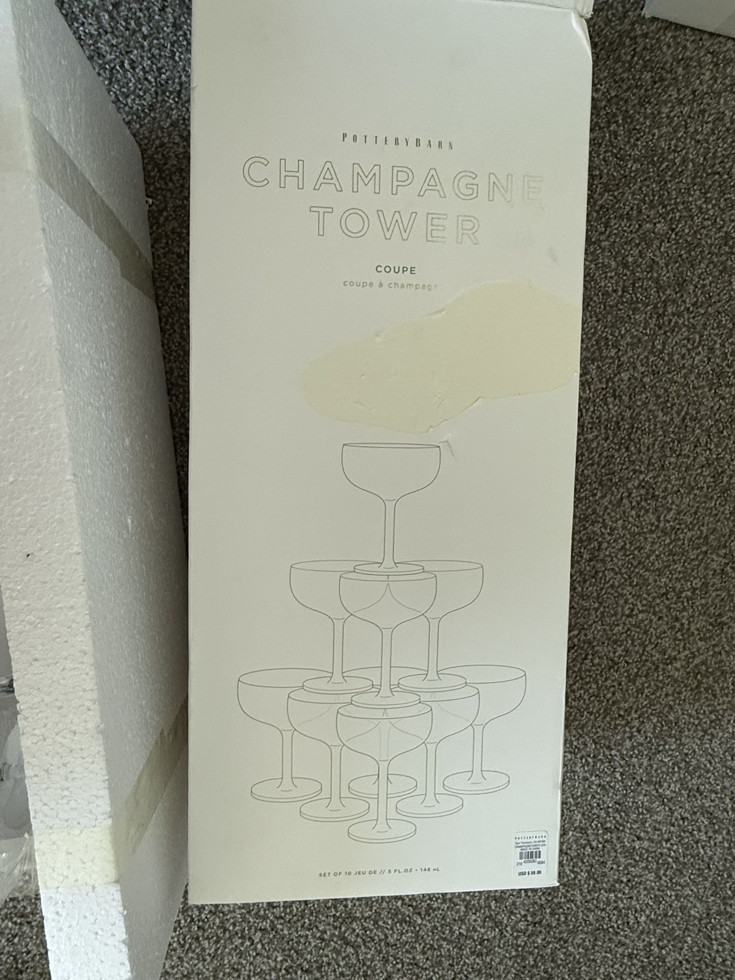 Pottery Barn Champagne Tower - Set Of 10