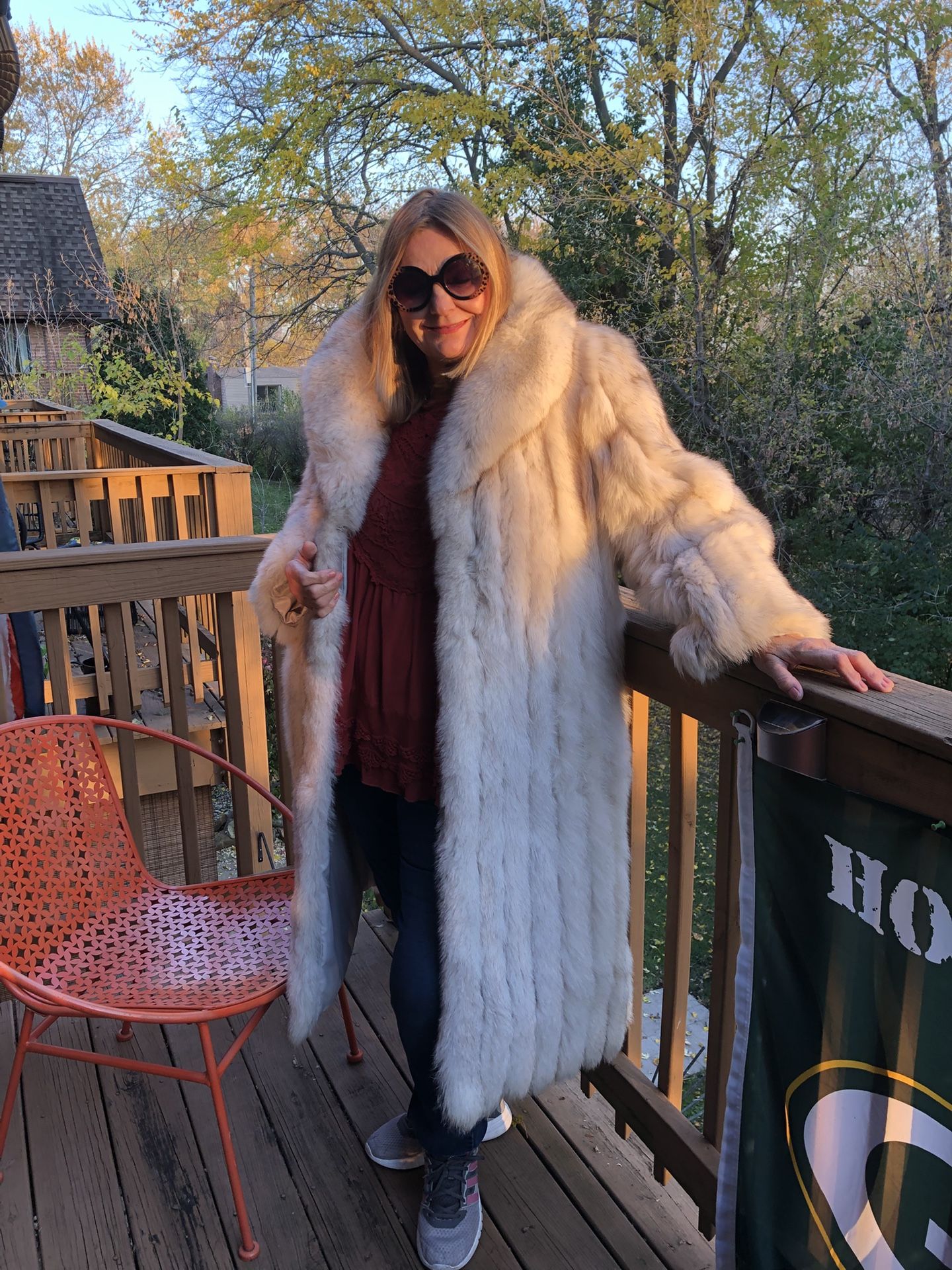 FS: full length Blue Fox shawl collared coat - $1,000