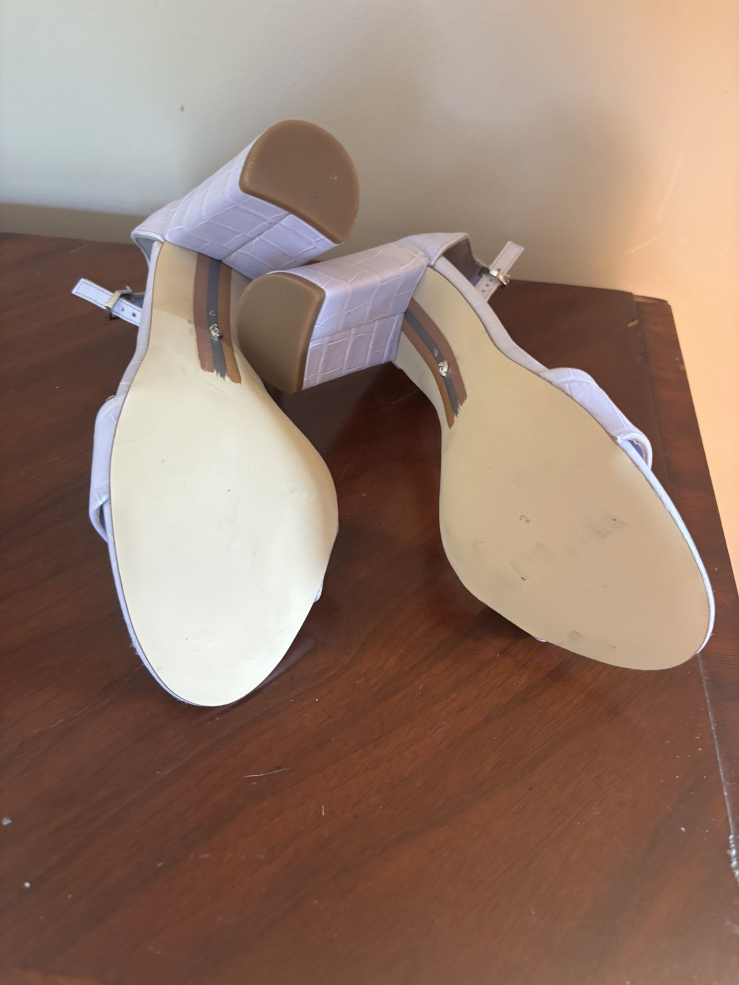 Purple Block Heels 4 In