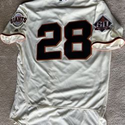 Old Stock New Buster Posey 60th Annv San Francisco Giants Jersey Authentic On Field Jersey Size 44  large) Majestic Flexbase BRAND NEW