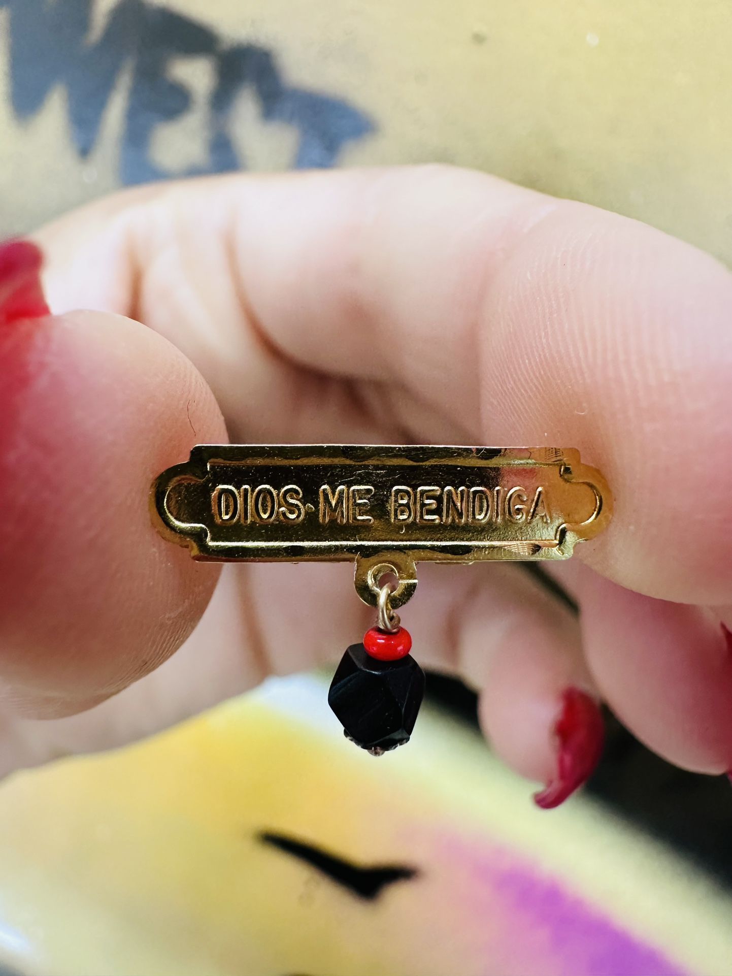 14k Alfiler Dios Me Bendiga