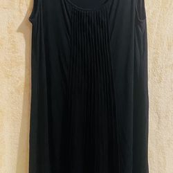 Eileen Fisher~black pleated dress