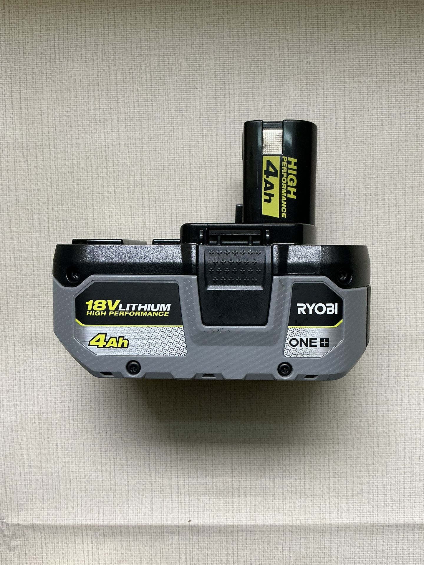 RYOBI. ONE+ 18V Lithium Ion 4.0 Ah HIGH PERFORMANCE Battery.
