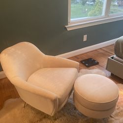 West Elm Phoebe Mid Century Chair And Ottoman
