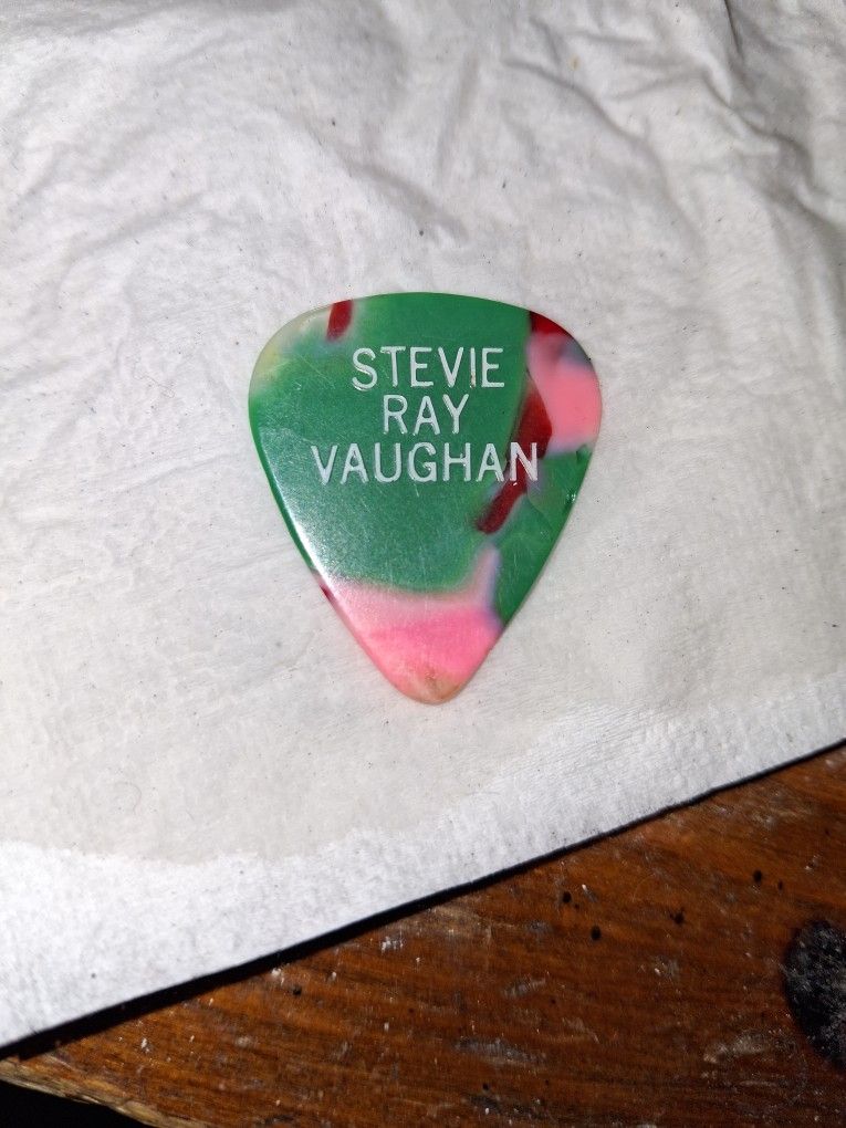 Stevie Ray Vaughan guitar Pick from His 1986 Show At Longbranch Park In Liverpool , N.Y