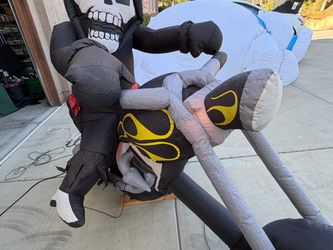 Inflatable 8’ Grim Reaper on Motorcycle Halloween Decoration