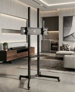 Rolling TV Floor Stand with Shelf