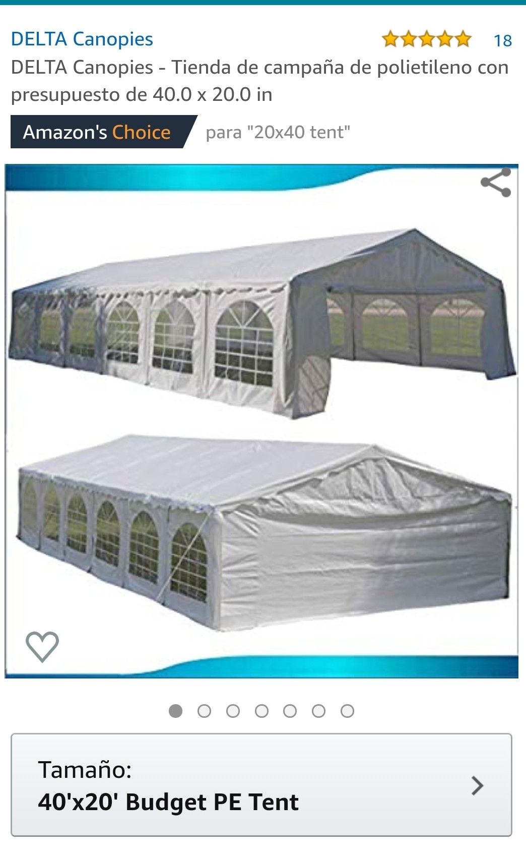 White outdoor tent 20'×40'