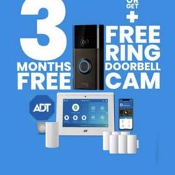 ADT HOME SECURITY W FREE RING DOORBELL 