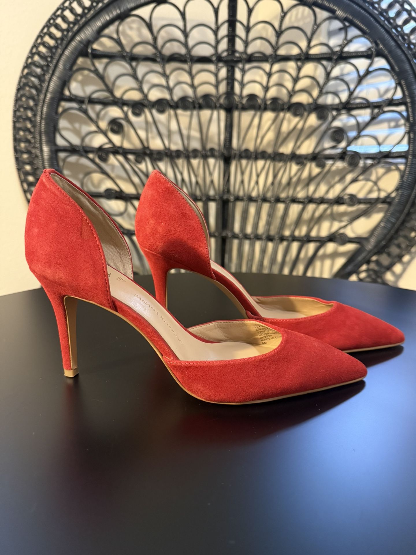 Red Suede Women's Heels