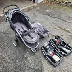 Graco SnugRide 35 Infant Seat + 2 Bases + Aire3 Stroller