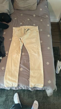 Levi's Distressed Light Tan Denim Jeans 36/32