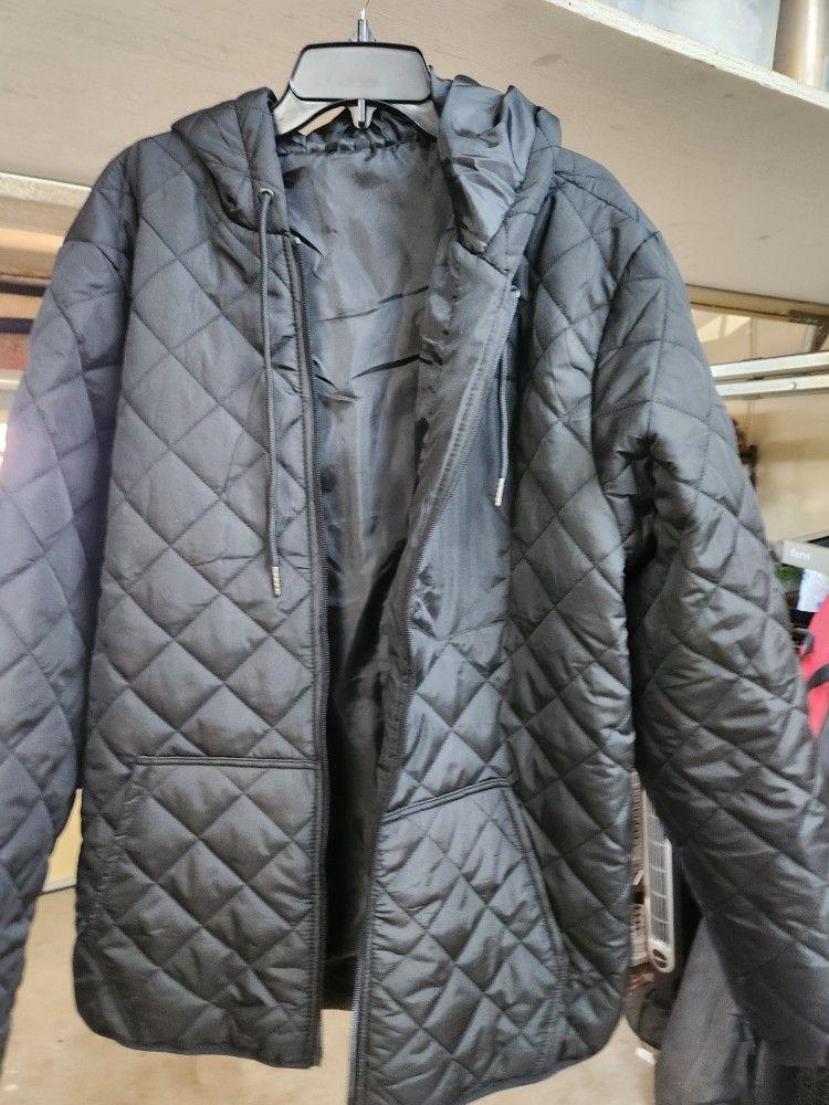 Brand New Never Worn XXL Puffer Cold Weather Jacket W/ Hood Also 1 Xl Jacket