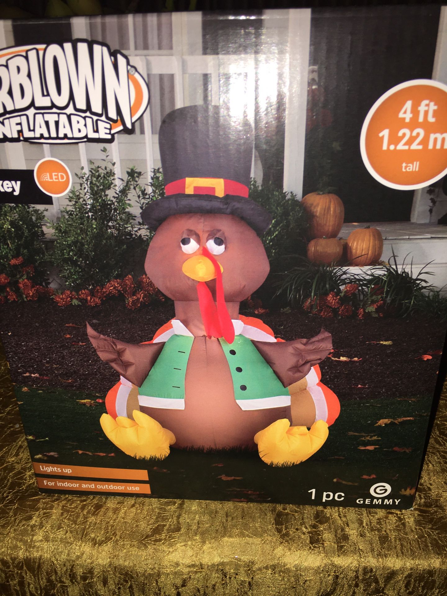 4FT LED Turkey Inflatable Lights Indoor & Outdoor Use Brand New In Package 