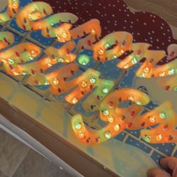 Vintage Seasons Greetings Light Up Sign In Box