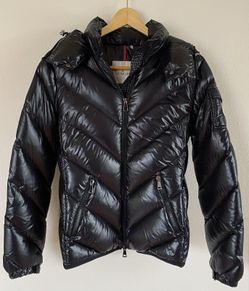 Moncler Black Brouel Hooded Quilted Jacket Goose Down Size 2