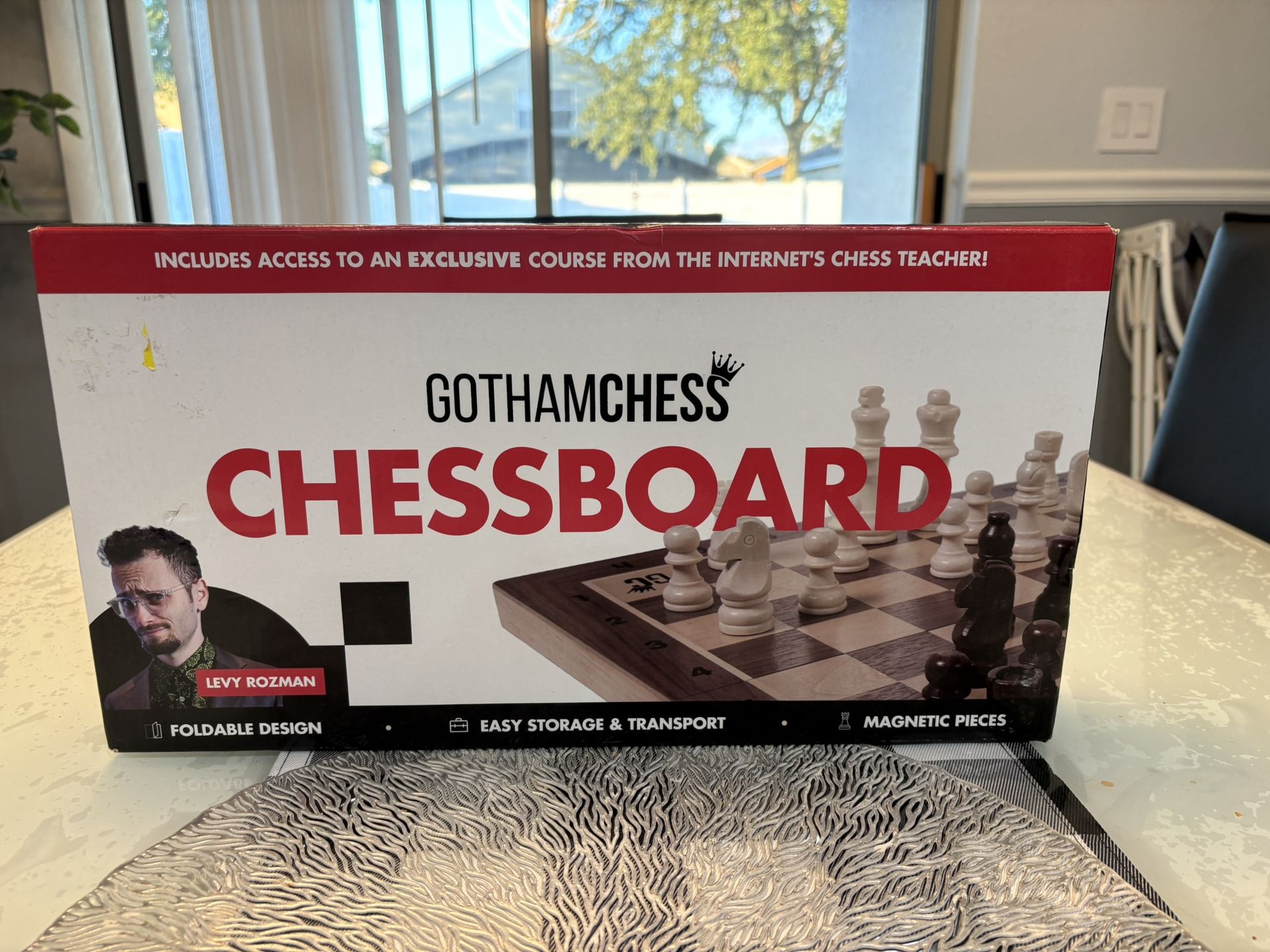 Wooden Magnetic Chess Board — Gothamchess Premium Folding Set 