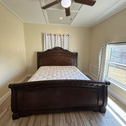 California king bed fram (mattress included)