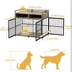 New 40 inch dog crate with 2 drawers