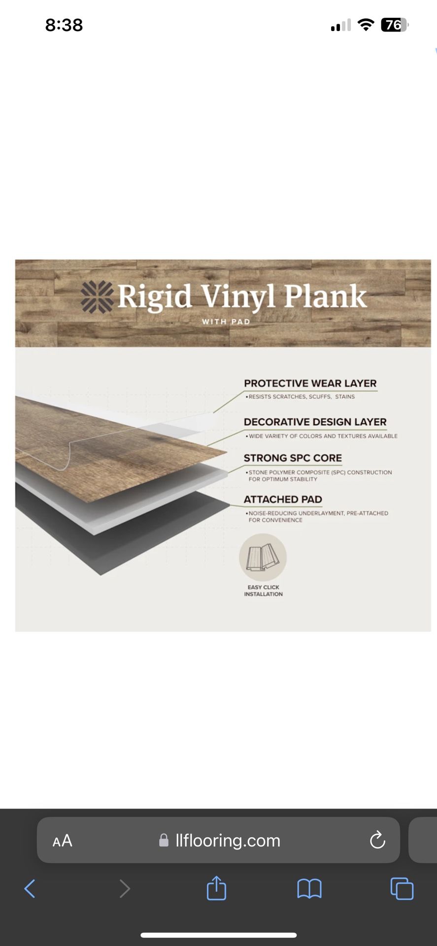 Coreluxe CLX XD Driftwood Hickory 8mm w/pad rigid vinyl planks flooring