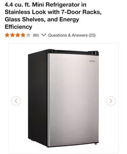 Vissani 4.4 Cu. Ft. Mini Refrigerator