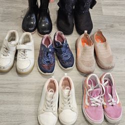 Lot 7x Girls sneakers winter rain boots size 10.5m-1 vans bebe carter